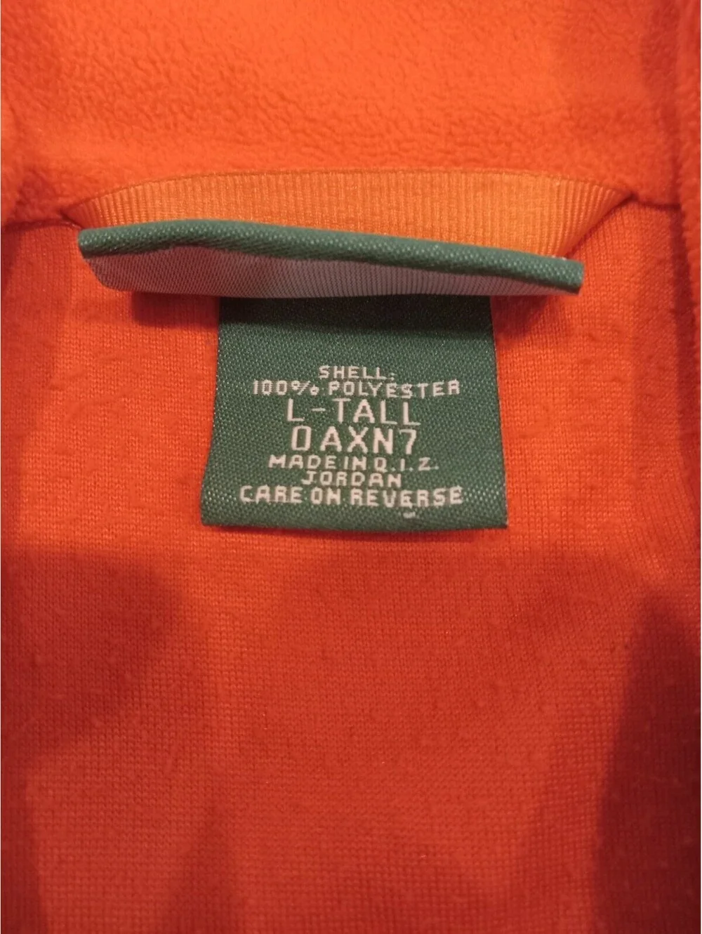 Vintage LL Bean Fleece Jacket Mens Large Tall Blaze Orange Quarter Zip Pullover